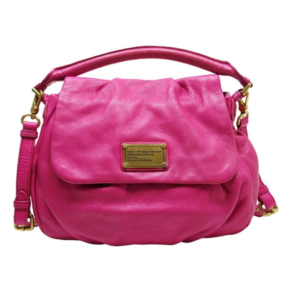 MARC BY MARC JACOBS Large Hot Pink Leather Shoulder Bag / Crossbody Bag Purse
